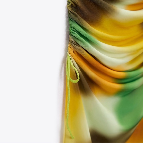 Zara Printed Tulle Dress Size L-XL NWT - Picture 10 of 11